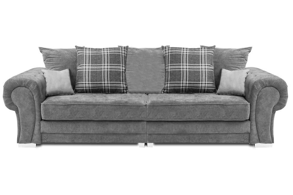 Verona Scatter Grey Fabric 4 Seater Sofa
