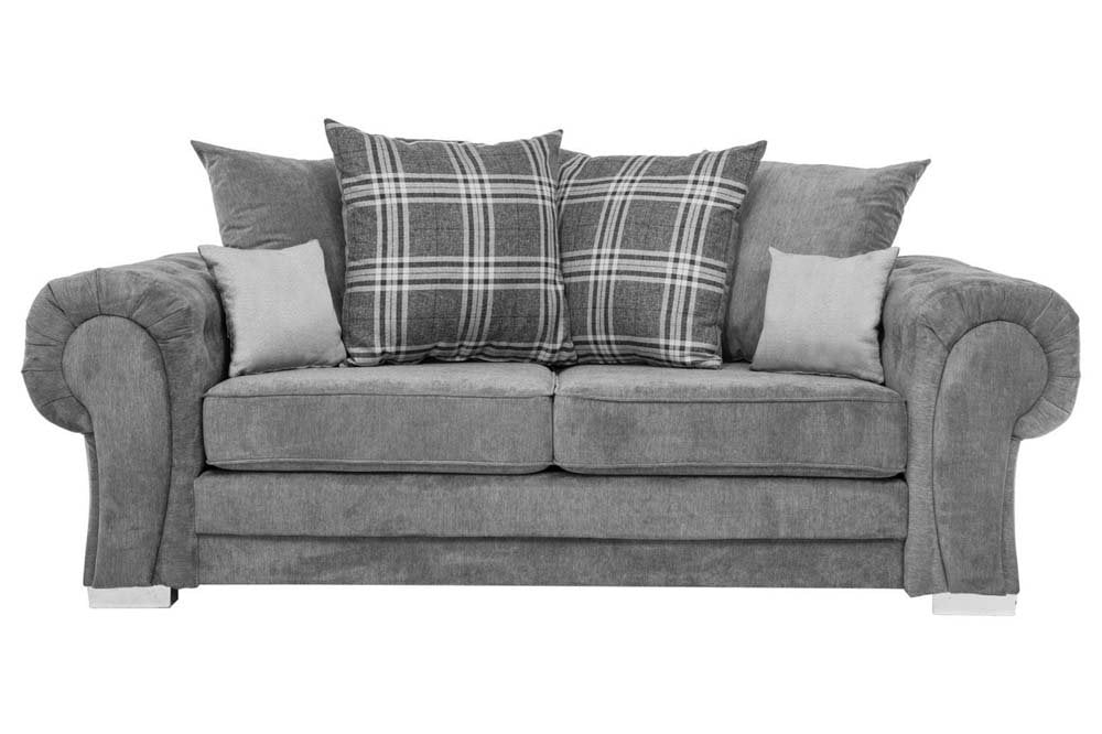 Verona Scatter Grey Fabric 3 Seater Sofa
