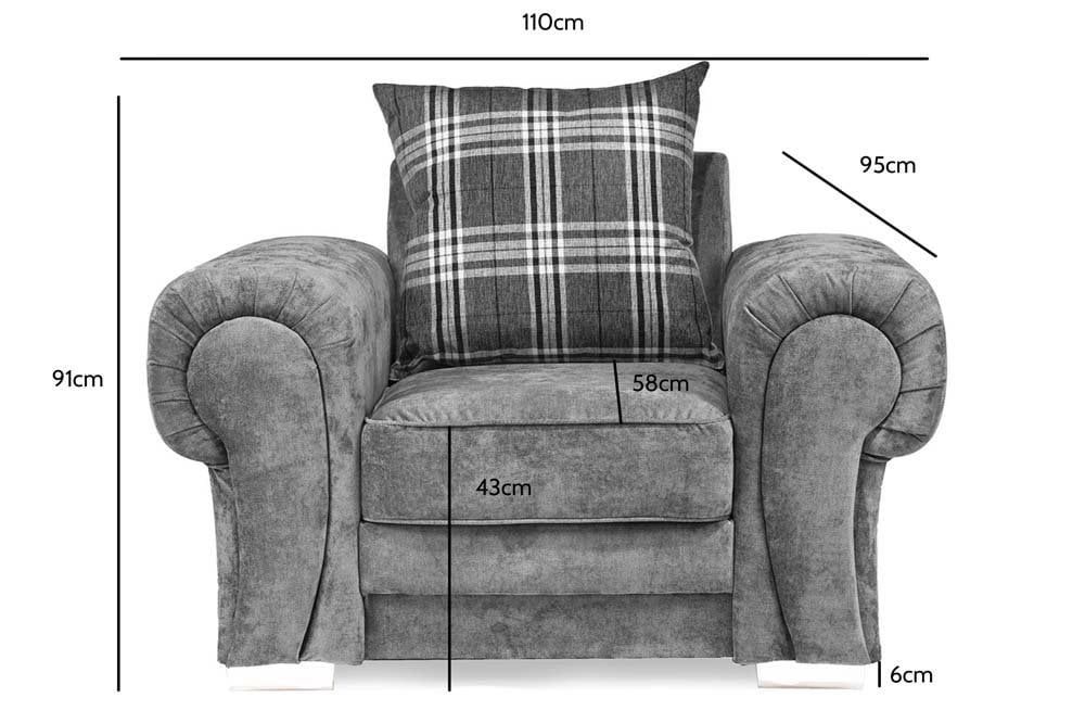 Verona Scatter Grey Fabric Armchair