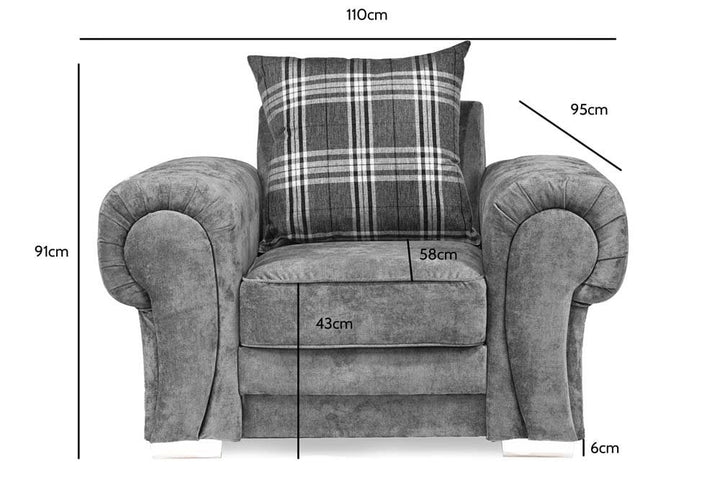 Verona Scatter Grey Fabric Armchair