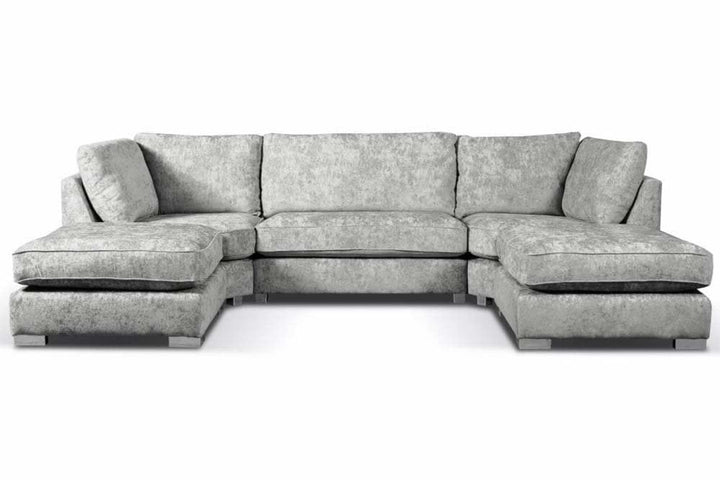 Bishop Silver Alaska Fabric U Shape High Back Corner Sofa