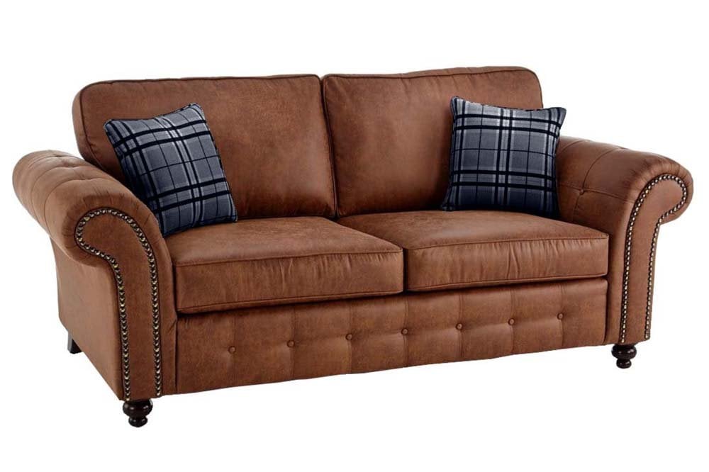 Oakland Tan Suede 3 Seater Sofa