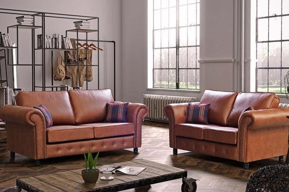 Oakland Tan Suede 3 Seater Sofa