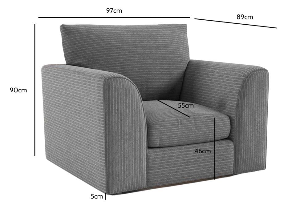 Byron Grey Fabric Armchair