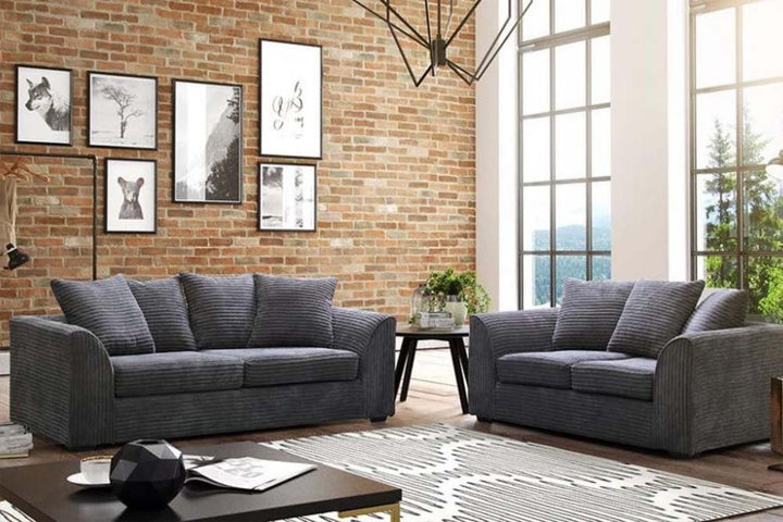 Byron Grey Fabric 3 Seater Sofa