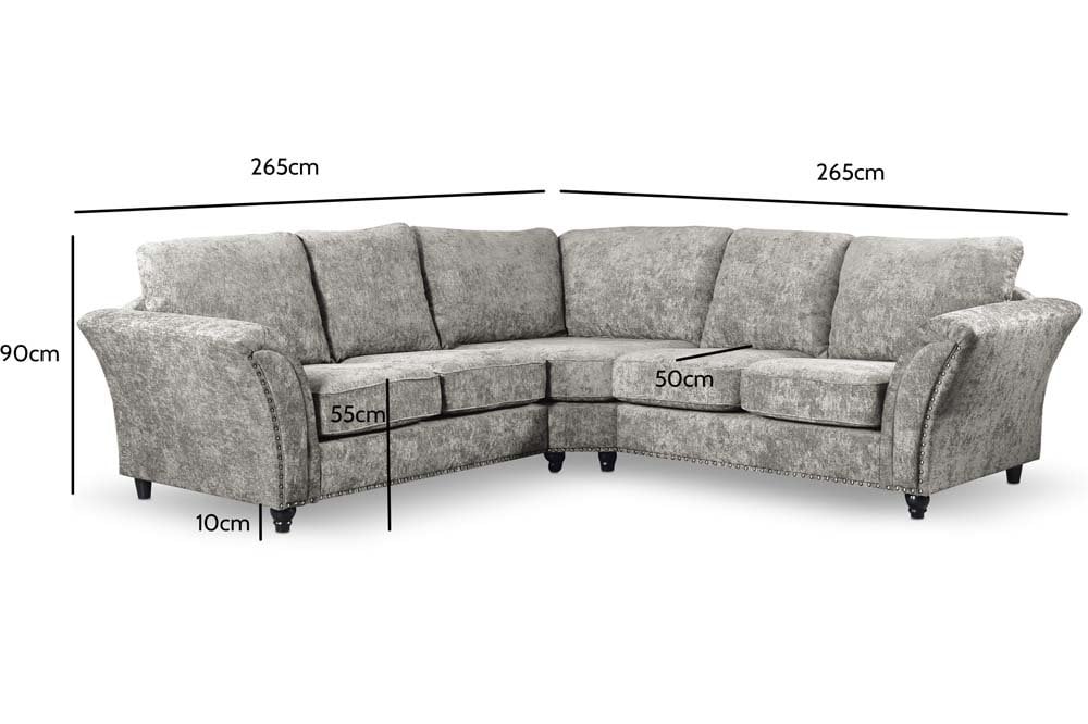 Windsor Truffle Fabric High Back Corner Sofa