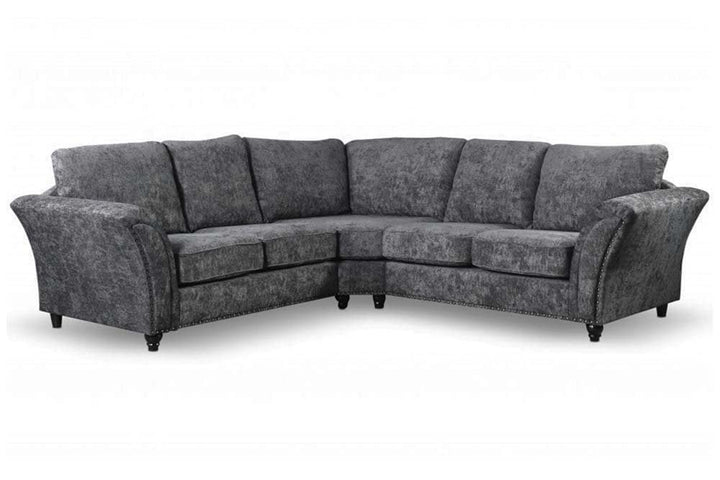 Windsor Grey Fabric High Back Corner Sofa