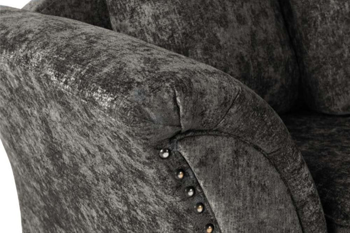 Windsor Grey Fabric High Back Corner Sofa