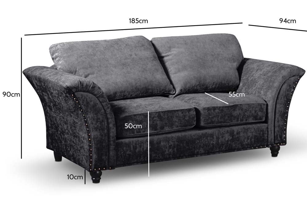 Windsor Grey Fabric 2 Seater Sofa