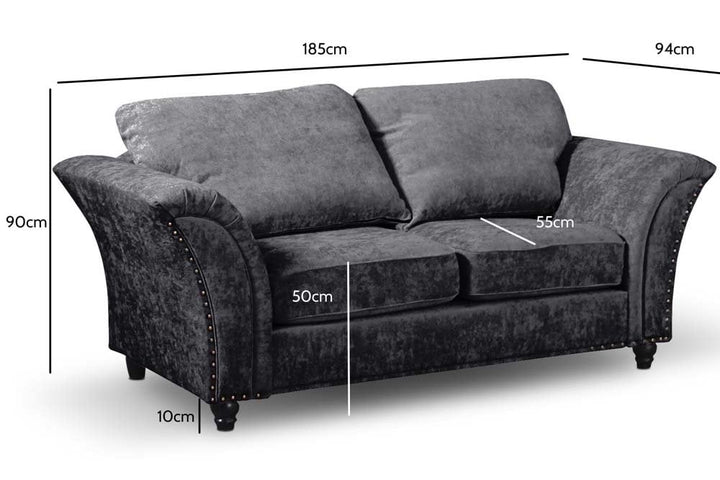 Windsor Grey Fabric 2 Seater Sofa