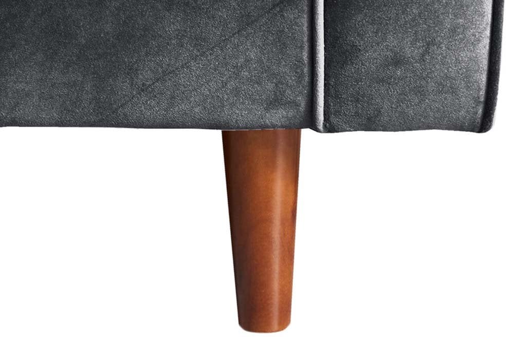 Scott Grey Velvet Corner Sofa LHC