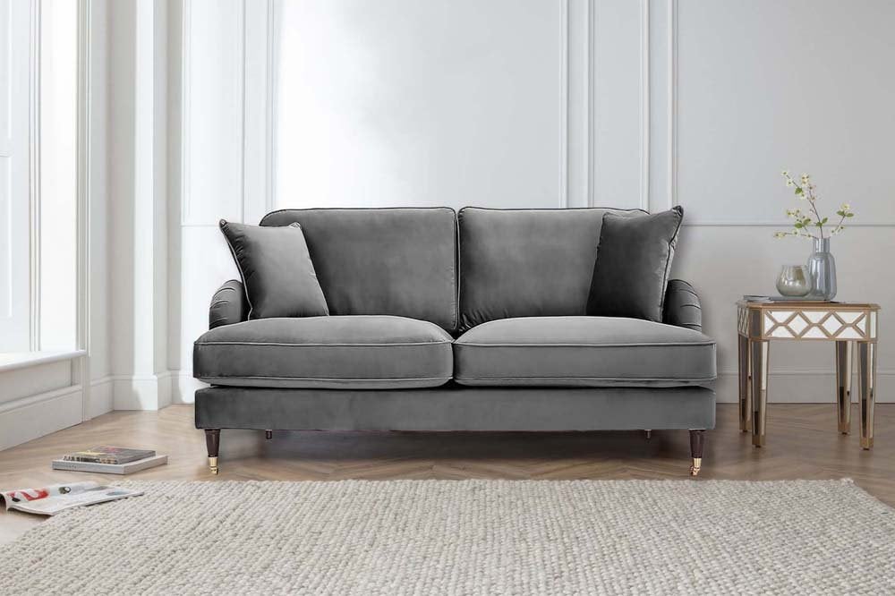 Rupert Grey Velvet 2 Seater Sofa