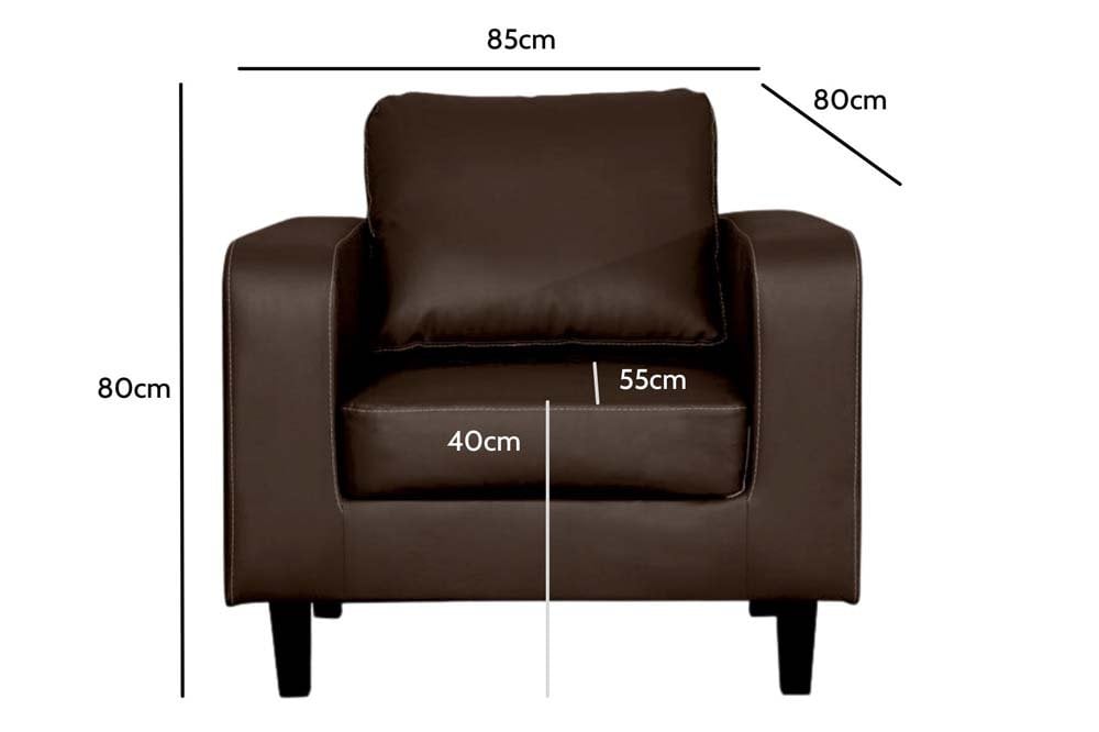 Box Brown Leather Armchair