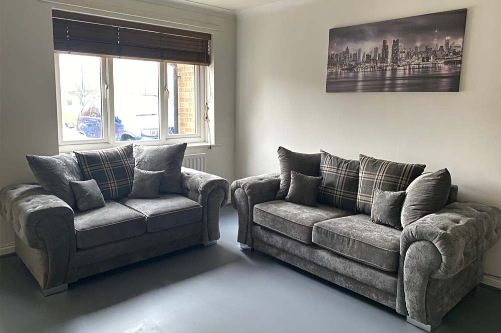 Verona Scatter Grey Fabric 2 Seater Sofa