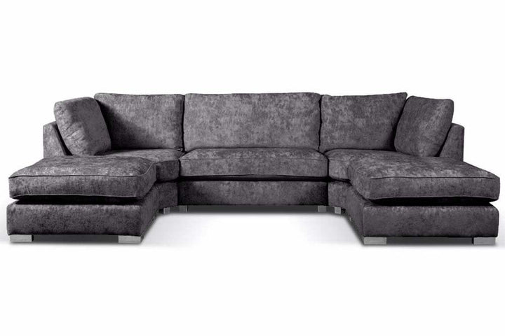Bishop Coal Alaska Fabric U Shape High Back Corner Sofa