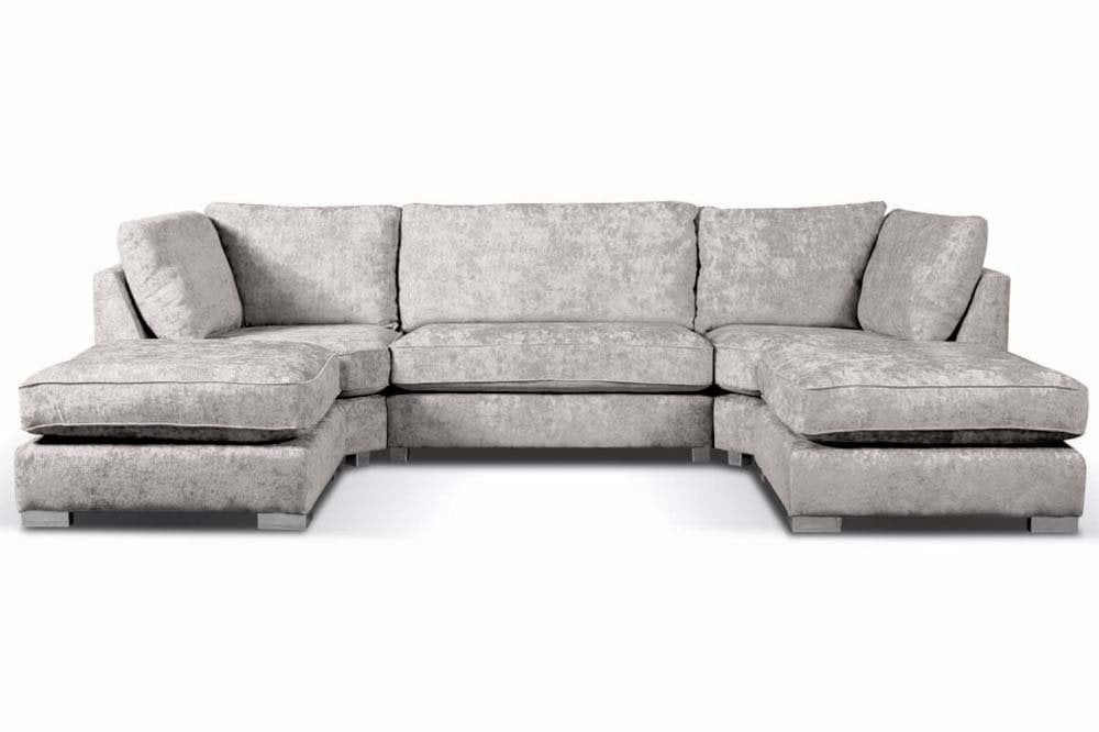 Bishop Truffle Alaska Fabric U Shape High Back Corner Sofa