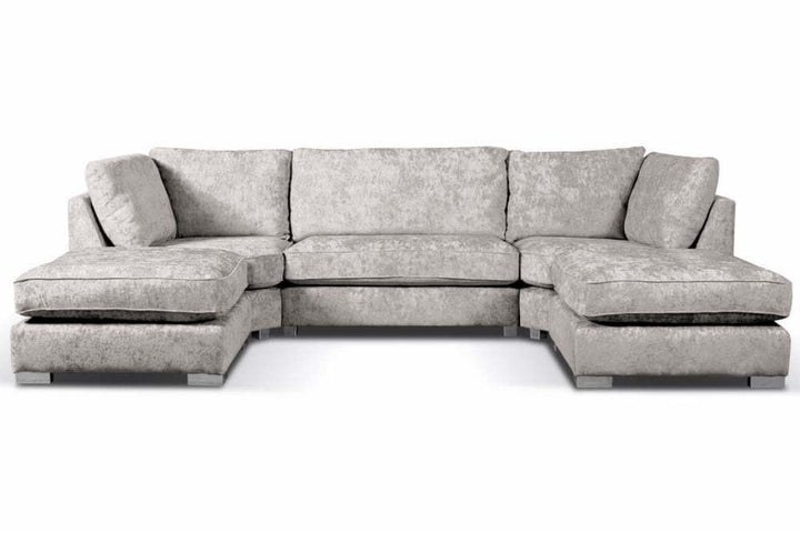 Bishop Truffle Alaska Fabric U Shape High Back Corner Sofa