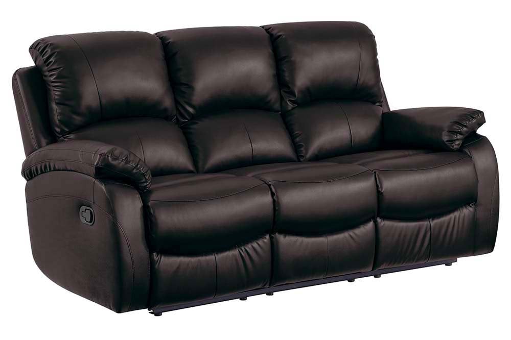 Roma Brown Leather Recliner 3 Seater Sofa