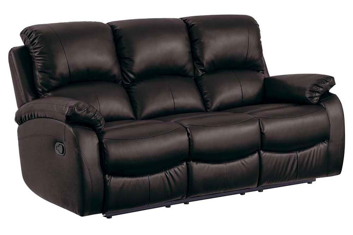 Roma Brown Leather Recliner 3 Seater Sofa