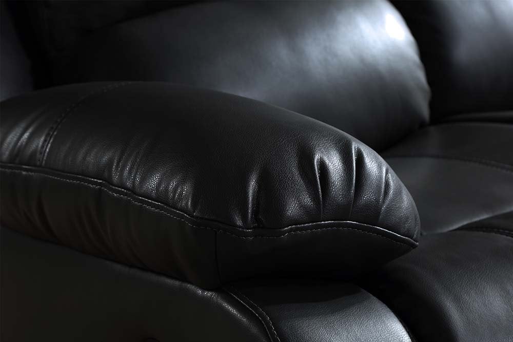 Sevile Black Leather Recliner Armchair