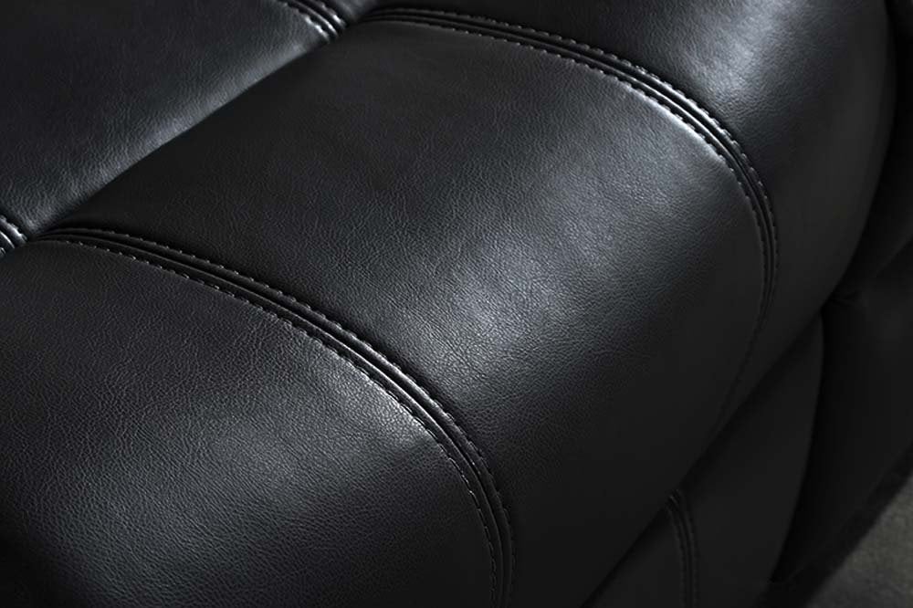 Sevile Black Leather 2 Seater Recliner Sofa