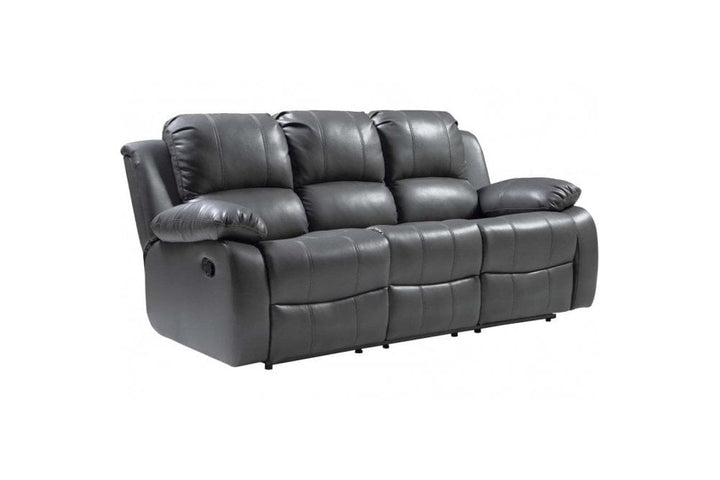 Sevile Grey Leather 3 Seater Recliner Sofa