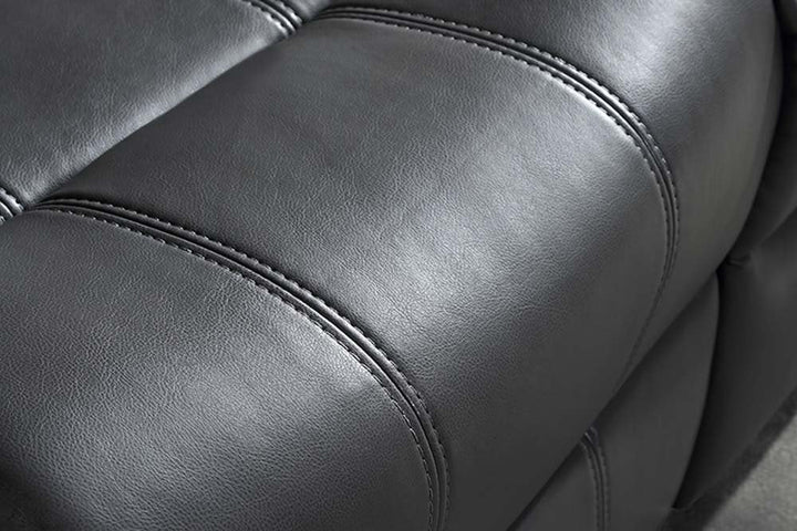 Sevile Grey Leather 3 Seater Recliner Sofa