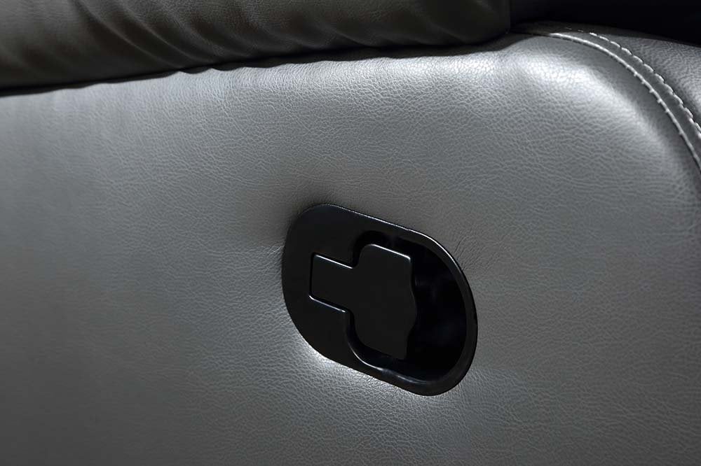 Sevile Grey Leather 3 Seater Recliner Sofa