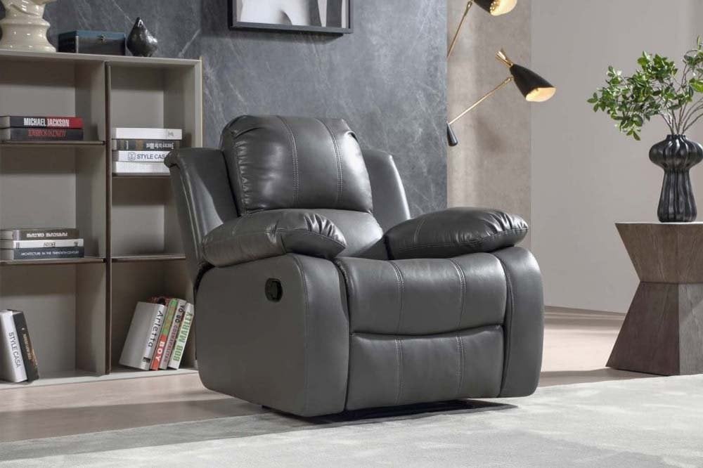 Sevile Grey Leather Recliner Armchair 1 Seater
