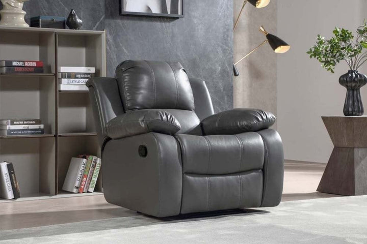 Sevile Grey Leather Recliner Armchair 1 Seater