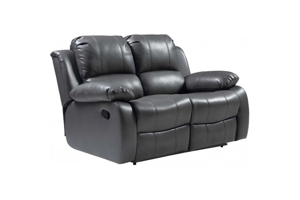 Sevile Grey Leather 2 Seater Recliner Sofa
