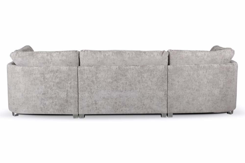 Bishop Truffle Alaska Fabric U Shape High Back Corner Sofa