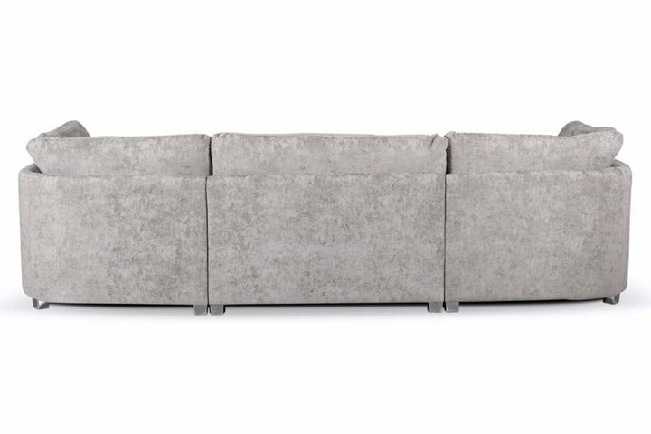 Bishop Truffle Alaska Fabric U Shape High Back Corner Sofa