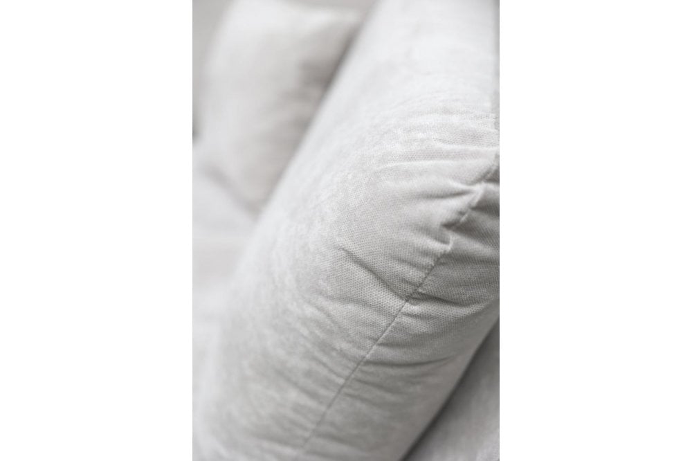 Emilia Silver  Fabric U Shape High Back Corner Sofa + Footstool