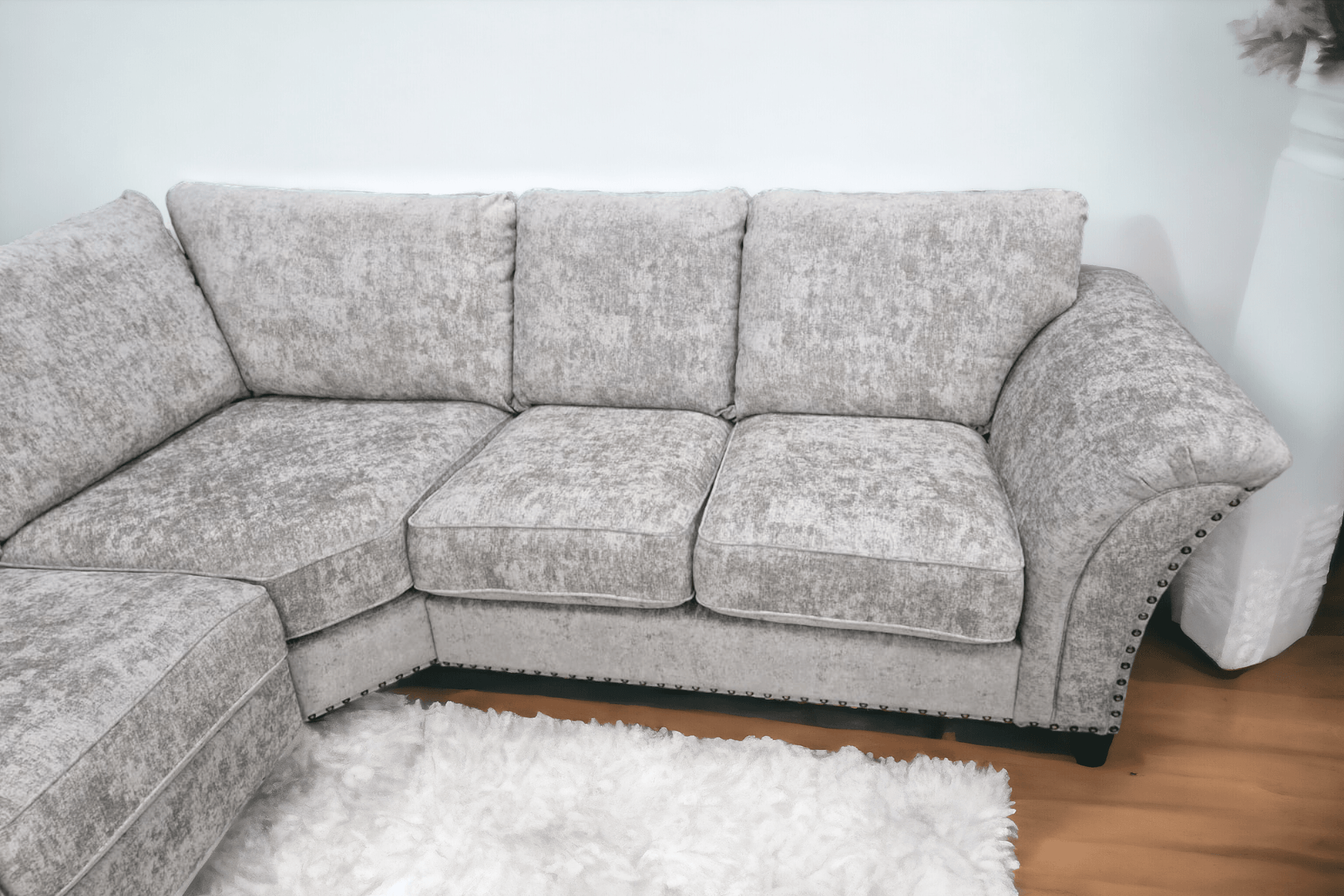 Windsor Truffle Fabric High Back Corner Sofa