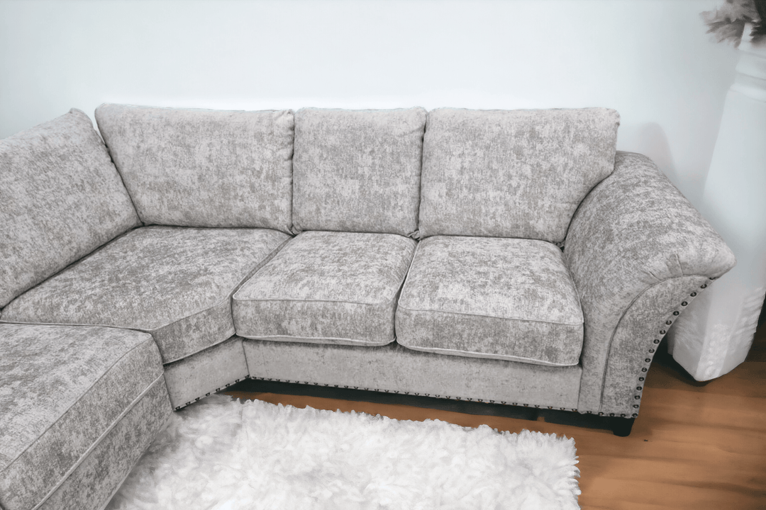 Windsor Truffle Fabric High Back Corner Sofa