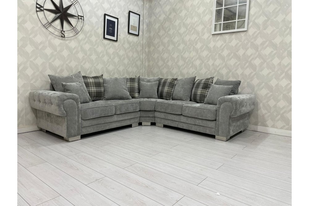 Verona Scatter Grey Fabric Corner Sofa