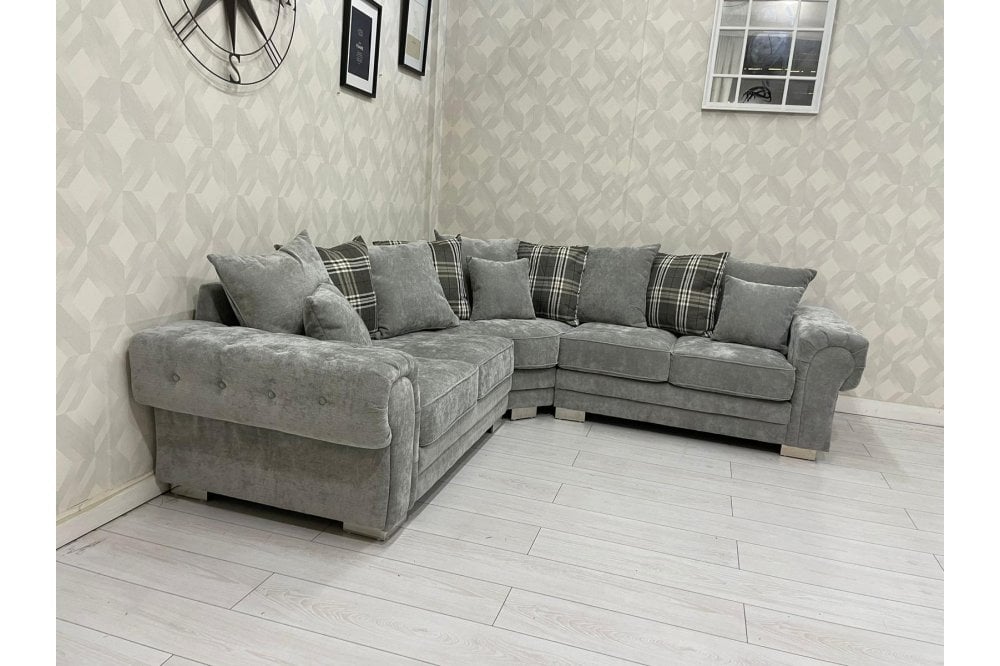 Verona Scatter Grey Fabric Corner Sofa