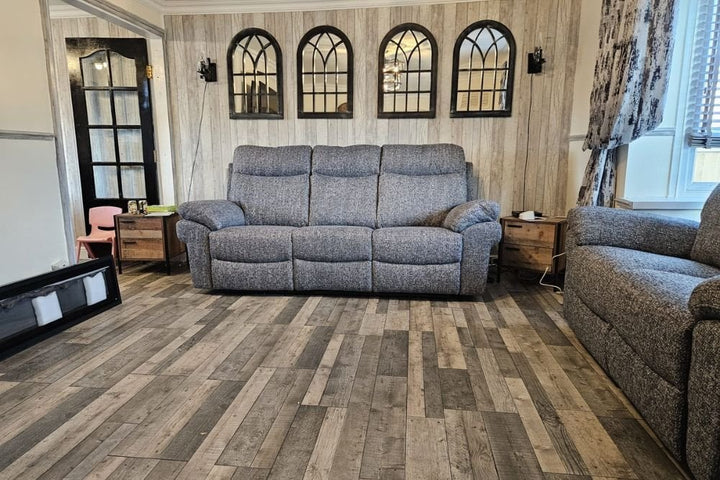 Tanya Grey Fabric Electric Recliner 3 Seater Sofa