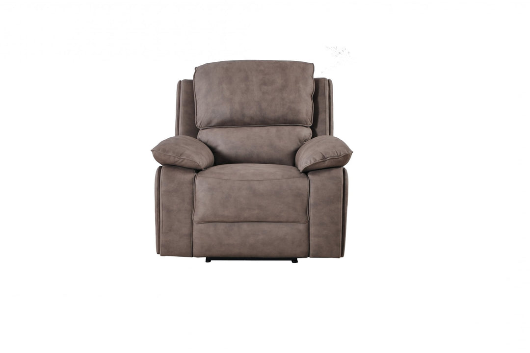 Maple Brown Suede Fabric Electric Recliner Armchair