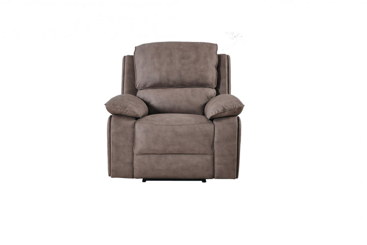 Maple Brown Suede Fabric Electric Recliner Armchair