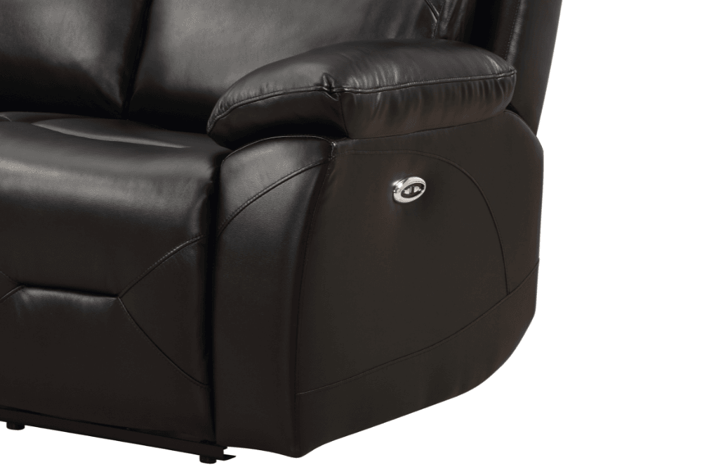 Vancouver  Genuine Leather Black Electric Power Recliner Armchair
