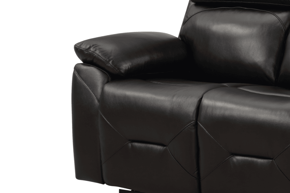 Vancouver  Genuine Leather Black Electric Power Recliner 2 Seater