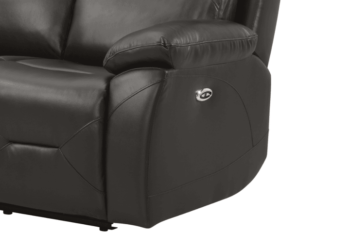 Vancouver  Genuine Leather Grey Electric Power Recliner Armchair