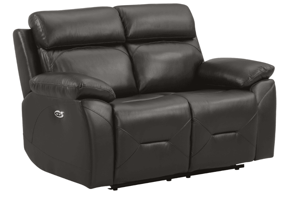 Vancouver  Genuine Leather Grey Electric Power Recliner 2 Seater