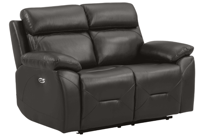 Vancouver  Genuine Leather Grey Electric Power Recliner 2 Seater