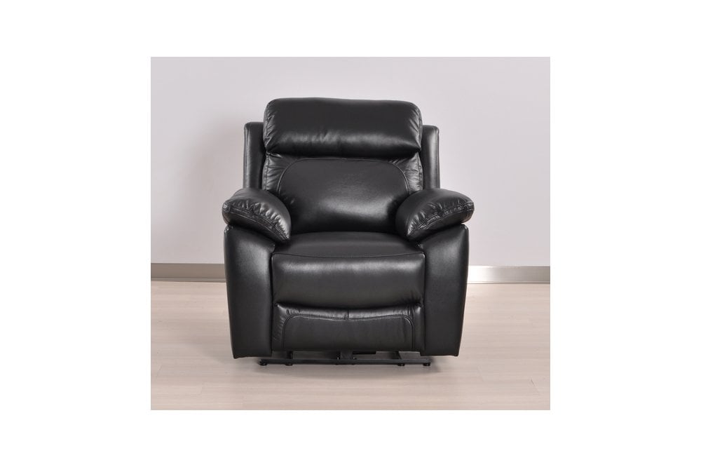 Sorrento Genuine Leather Black  Electric Power Recliner Armchair