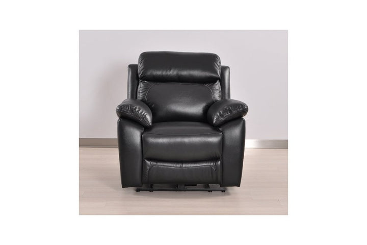 Sorrento Genuine Leather Black  Electric Power Recliner Armchair