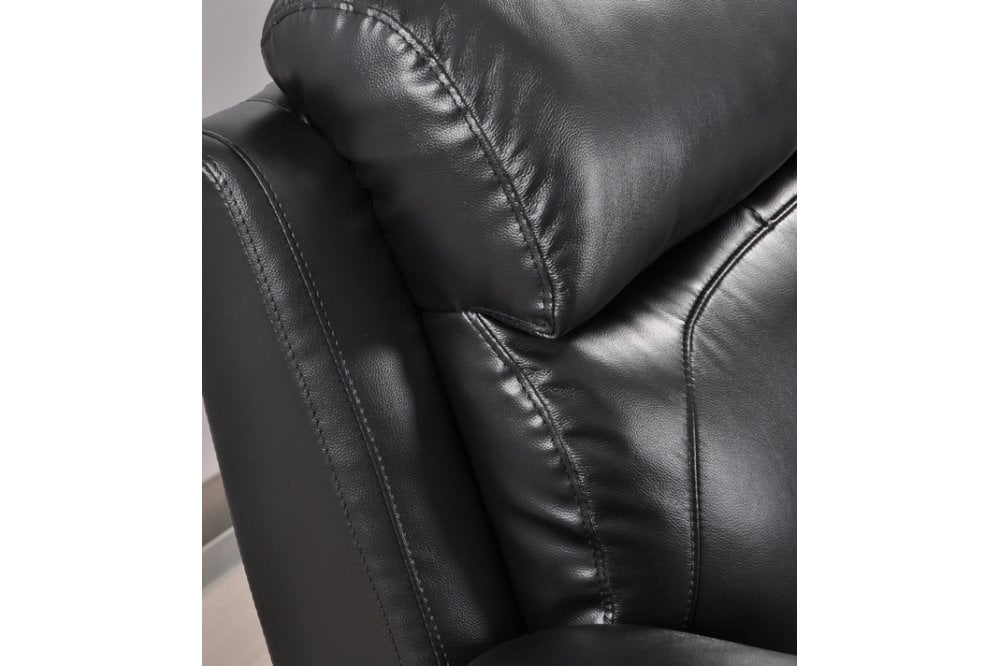 Sorrento Genuine Leather Black  Electric Power Recliner Armchair