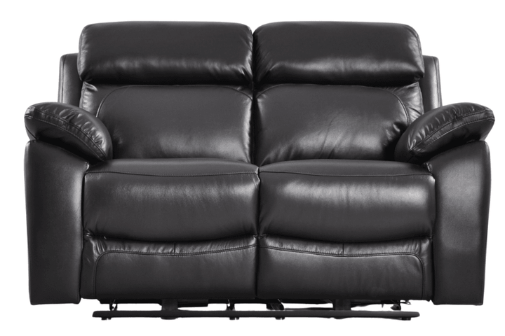 Sorrento Genuine Leather Black  Electric Power Recliner 2 Seater